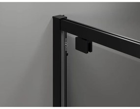 Mexen Exo, sprchovací kút s krídlovými dverami 70 x 75 cm, 6mm číre sklo, čierny profil, 8182-070-075-70-00
