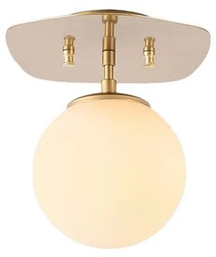 Stropné svietidlo v zlatej farbe so skleneným tienidlom 20x25 cm Well – Opviq lights