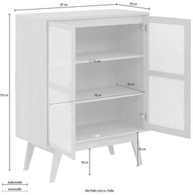 Skrinka v dekore duba v prírodnej farbe 87x110 cm Bridget – Støraa