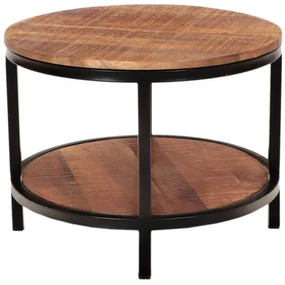 furniture-nabytek.cz - Okrúhly konferenčný stolík masív z dreva mango 60x45x60