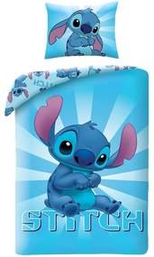 Modré bavlnené posteľné obliečky Stitch - motív z rozprávky Lilo &amp; Stitch - 100% bavlna - 70 x 90 cm + 140 x 200 cm