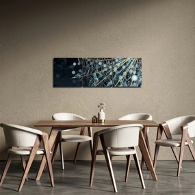 Obraz -Kvet s pavučinou (s hodinami) (90x30 cm)