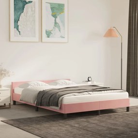Rám postele s čelom ružový 140x200 cm zamat 347578