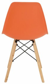 Stolička, oranžová/buk, CINKLA 3 NEW