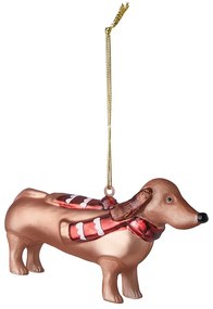 HANG ON Sklenená ozdoba jazvečík