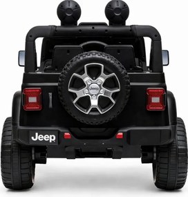 LEAN CARS Elektrické autíčko Jeep Rubicon 4x4, LED, MP3, čierne