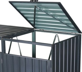 Prístrešok na 3 smetné koše BestBerg BBTS-MK3 / 1,9 m² / 240 × 80 × 122 cm / antracitová