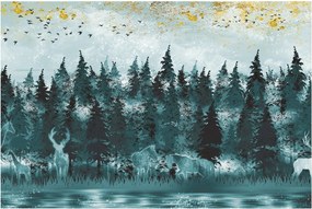 Obraz - Zvieratá v lese (90x60 cm)