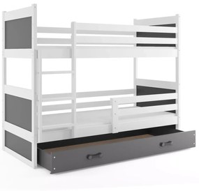 Poschodová detská posteľ RICO WHITE 80x190 cm