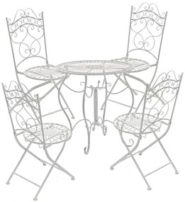 Kovová stolička skladacia Indra - Biela antik