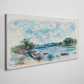 Obraz na plátne Rieka lesné obloha