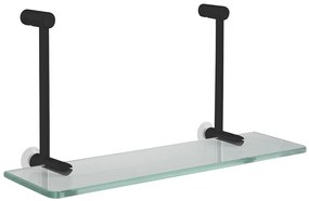Sapho Sapho, Závesná sklenená polička na sprchovú zástenu 400x180x125mm, čierna mat, 1301-15B