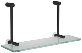 Sapho Sapho, Závesná sklenená polička na sprchovú zástenu 400x180x125mm, čierna mat, 1301-15B