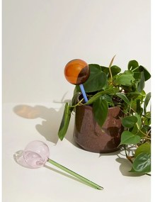 Zeleno-ružová sklenená zavlažovacia guľa Flora - Hübsch