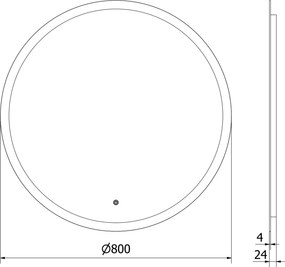 Mexen Oro, okrúhle LED podsvietené kúpeľňové zrkadlo 80 cm, 6000K, vykurovacia podložka proti zahmlievaniu, 9824-080-080-611-00