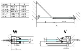 Polysan, FORTIS LINE sprchové dvere do niky 900 mm, číre sklo, pravé, FL1490R