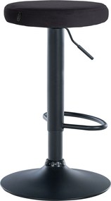 Barová stolička Ponte - zamat, čierny rám - Čierna