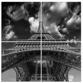 Obraz na plátne - Eiffelova veža - pohľad zdola - štvorec 335ČD (60x60 cm)
