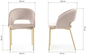 Jídelní židle Jazz béžová/zlatá
