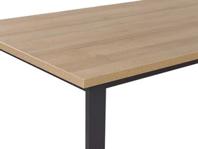 Jedálenský stôl 160 x 80 cm tmavé drevo/čierna BERLIN Beliani