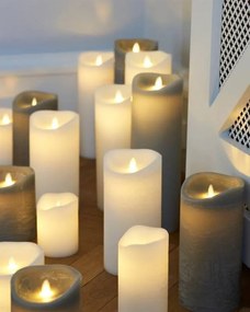 SIRIUS Vosková LED svíčka Sara exclusive, 15 cm, bílá