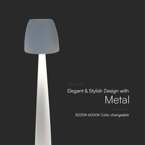 LED Stm. nabíjacia dotyková stolná lampa LED/3W/5V 3000-6000K biela