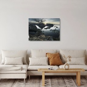 Sklenený obraz - Nórske pohorie (70x50 cm)