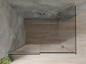Mexen Omega, sprchovací kút s posuvnými dverami 160 (dvere) x 100 (stena) cm, 8mm sklo, chrómový profil-šedé sklo, 825-160-100-01-40