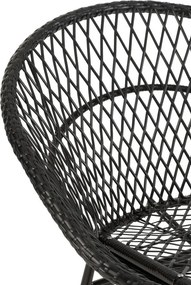 Čierne ratanové záhradné hojdacie kreslo Zayo Black - 118*82*78 cm