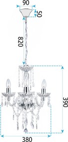 Toolight Toolight, stropné svietidlo 3xE14, EBT005-3CP, čierna, OSW-01240