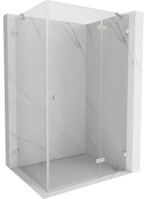 Mexen Lunar, výklopný sprchový kút pravý 100 x 80 cm, 8mm číre sklo, oceľový profil, 834-100-080-97-00-P