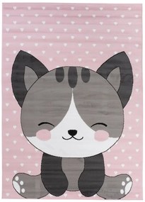 Detský koberec PINKY DE90A Cat ružový
