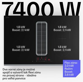 Klarstein Verosteel indukčná varná doska s integrovaným digestorom Elegantná, minimalistická, výkonná 8400 W 80 cm