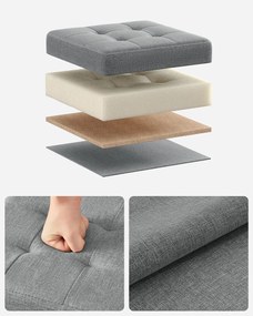 Taburet s úložným priestorom OTTOMAN 30x30 cm, sivý