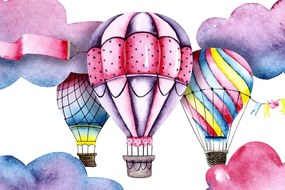 Obraz akvarelové balóniky - 60x40
