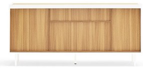 Biela/v prírodnej farbe nízka komoda v dekore duba 165x78 cm Arista – Teulat