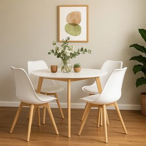 Noela Jedálenský set SCANDINAVIA 105 biely + 4x stolička SCANDINO biela