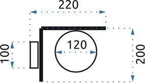 Toolight Toolight, sklenená guľatá nástenná lampa APP674-1W, zlatá, OSW-05638
