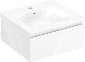 Mexen Orio, kúpeľňová skrinka 50 cm s umývadlom Vela, 1 zásuvka, biela lesklá, 91A10-05023-1-BF00-W23M00
