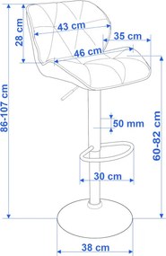 Barová stolička ROSSI sivá / čierna