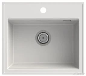 Gamma Modern 5055, 1-komorový granitový drez 560x500x210 mm, biela, GMA-ZM-55-WH