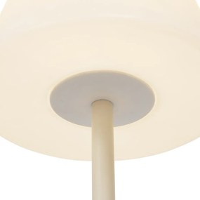 Vonkajšia stojaca lampa béžová s bielym tienidlom IP65 - Virginia