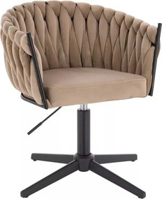 LuxuryForm DESIGN Stolička NORDEN VELUR na čiernom kríži - latte