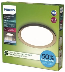 Philips - LED Stmievateľné stropné svietidlo PEBBLO LED/10W/230V 4000K čierna