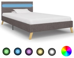 vidaXL Rám postele s LED svetlom svetlosivý 100x200 cm látkový