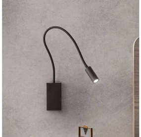 Redo 01-2755 - LED Flexibilná lampička WALLIE LED/3W/230V USB CRI 90 čierna UN1336