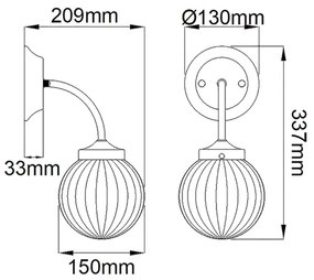 Elstead - Nástenné svietidlo COSMOS 1xE14/60W/230V biela/mosadz