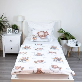 Jerry Fabrics Obliečky do postieľky 100x135 + 40x60 cm - Medvedík "Plane"