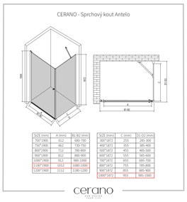 CERANO - Sprchovací kút Antelo L/P - chróm, transparentné sklo - 110x100 cm - krídlový, CER-CER-8050BD134