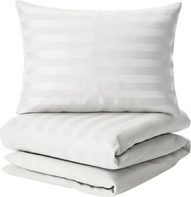 Hotelové obliečky ATLAS GRÁDL STANDARD biele - 2 cm prúžok mykaná bavlna